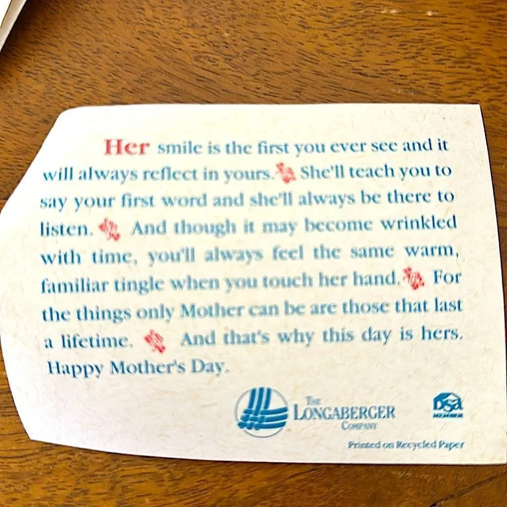 1993 Longaberger Mother's Day Vintage Basket!